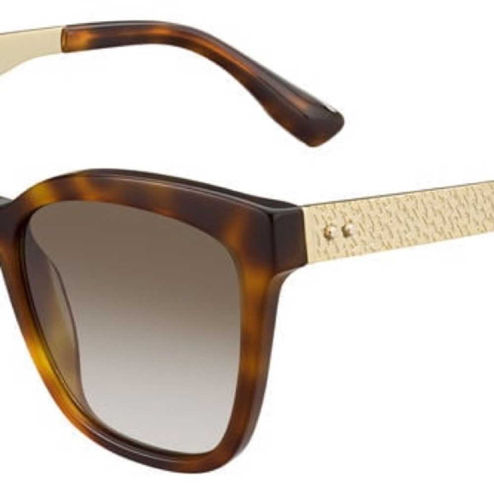 Jimmy Choo Tortoise Shell Sunglasses with Gold Accents